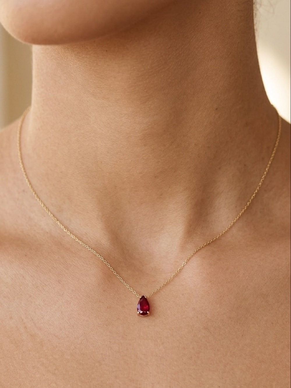 Tear Drop Necklace | Cubic Zirconia Necklace | 18k Gold Plated